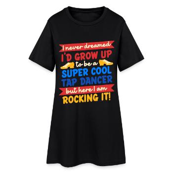 Claquettes, claquettes, claquettes, stepper - Robe T-shirt Femme - noir - Devant