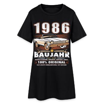 Voiture classique née anniversaire 1986 - Robe T-shirt Femme - noir - Devant