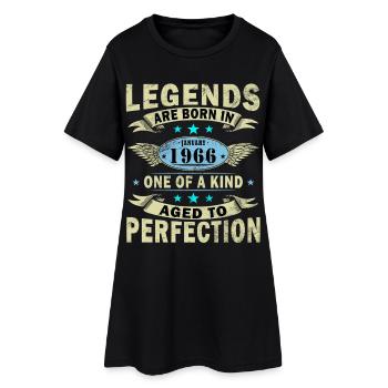Januar 1966 Vintage-Retro-Geburtstagsgeschenk - Frauen T-Shirt-Kleid - Schwarz - Vorne