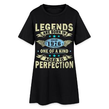 Cadeau d’anniversaire rétro vintage de janvier 1976 - Robe T-shirt Femme - noir - Devant
