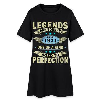 55e anniversaire Original janvier Né en 1971 - Robe T-shirt Femme - noir - Devant