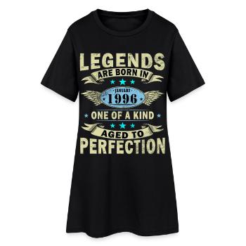 Les légendes sont nées en janvier 1996 - Robe T-shirt Femme - noir - Devant