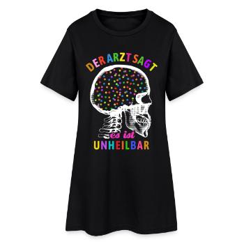 Le médecin dit que c’est incurable - confettis dans la tête - Robe T-shirt Femme - noir - Devant