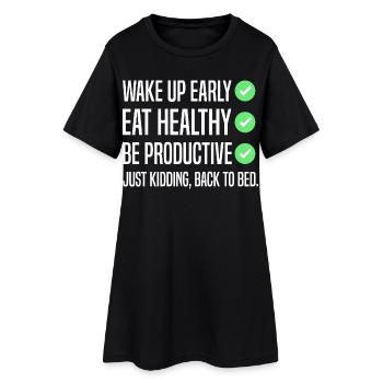 Funny New Year's Resolution - Women’s T-Shirt Dress - black - Front