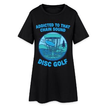 Accro à ce golfeur de disc golf à son de chaîne - Robe T-shirt Femme - noir - Devant