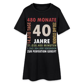40 Jahre Vierzigster Geburtstag Geschenk - Frauen T-Shirt-Kleid - Schwarz - Vorne