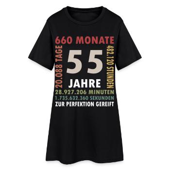 55e anniversaire vintage 55 ans Rétro 660 - Robe T-shirt Femme - noir - Devant