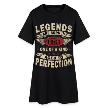 65e anniversaire Millésime janvier 1961 - Robe T-shirt Femme - noir - Devant
