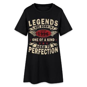 30th Birthday Vintage January Vintage 1996 - Women’s T-Shirt Dress - black - Front
