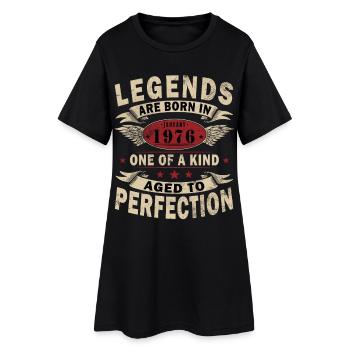 50e anniversaire Millésime janvier 1976 - Robe T-shirt Femme - noir - Devant