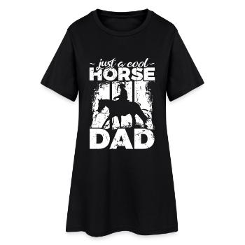 Cooler Pferdepapa - Frauen T-Shirt-Kleid - Schwarz - Vorne