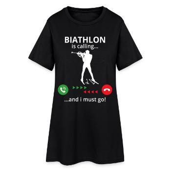 Le biathlon m’appelle et je dois y aller - Robe T-shirt Femme - noir - Devant