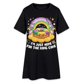 King Cake Mardi Gras Kawaii - Robe T-shirt Femme - noir - Devant