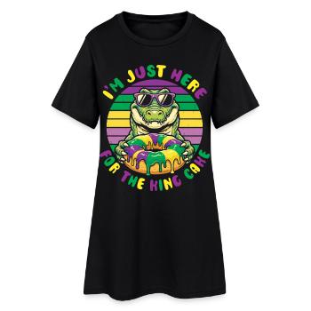 King Cake Mardi Gras Aligator - Robe T-shirt Femme - noir - Devant
