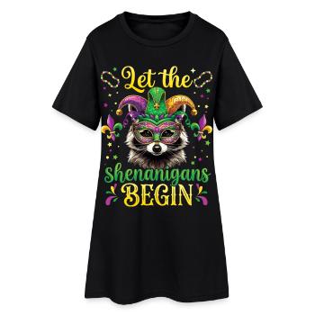 Pitreries Ratons laveurs drôles Mardi Gras - Robe T-shirt Femme - noir - Devant