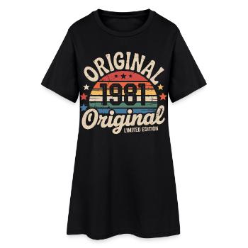 1981 Vintage Édition limitée Cadeau 1981 - Robe T-shirt Femme - noir - Devant