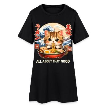 Anime de Ramen de chatons de Kawaii - Robe T-shirt Femme - noir - Devant