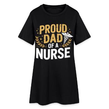 Père fier d’un soignant - Robe T-shirt Femme - noir - Devant