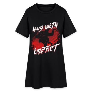 Câlin d’arts martiaux de judo avec impact - Robe T-shirt Femme - noir - Devant