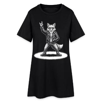 Guitare drôle drôle de musique Retro Fox Rock Style - Robe T-shirt Femme - noir - Devant