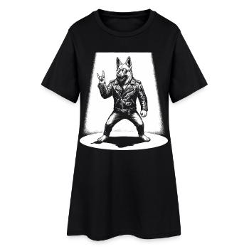 Cadeau musical rock rétro de bergers allemands - Robe T-shirt Femme - noir - Devant
