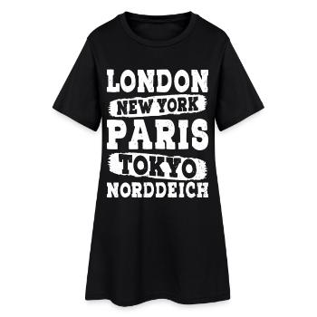 Vacances à la mer du Nord LONDRES NEW YORK PARIS TOKYO - Robe T-shirt Femme - noir - Devant