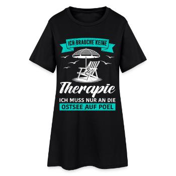 Poel N’A PAS BESOIN DE THÉRAPIE, DOIT ALLER EN MER BALTIQUE - Robe T-shirt Femme - noir - Devant