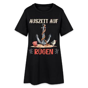 Île de Rügen TEMPS DE PAUSE POUR LES VACANCES À RÜGEN Fun - Robe T-shirt Femme - noir - Devant