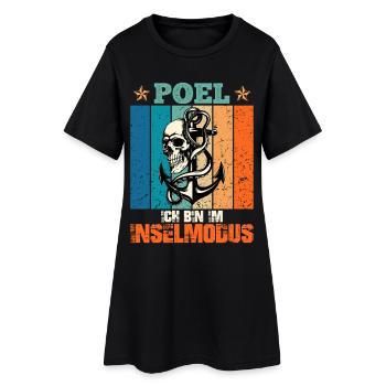 Vacances en mer Baltique POEL AM IM INSEL MODUS Lustig - Robe T-shirt Femme - noir - Devant