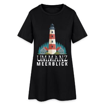 Ostsee Urlaub UMMANZ MEERBLICK Lustiges - Frauen T-Shirt-Kleid - Schwarz - Vorne