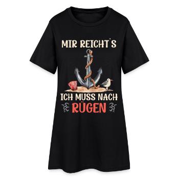 Island of Rügen I'VE HAD ENOUGH, I HAVE TO GO TO RÜGEN - Women’s T-Shirt Dress - black - Front