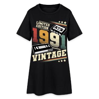1991 Année de naissance Année de fabrication Millésime d’anniversaire - Robe T-shirt Femme - noir - Devant
