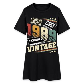 1989 Geburtsjahr Baujahr Geburtstag vintage - Frauen T-Shirt-Kleid - Schwarz - Vorne