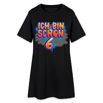 Graffiti du 6e anniversaire - Robe T-shirt Femme - noir - Devant