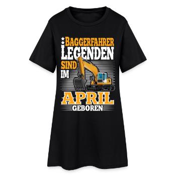 Excavator Driver Birthday April - Women’s T-Shirt Dress - black - Front