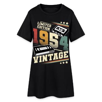 1954 Geburtsjahr Baujahr Geburtstag vintage - Frauen T-Shirt-Kleid - Schwarz - Vorne