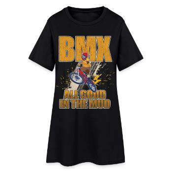 BMX tout est bon dans la boue - Robe T-shirt Femme - noir - Devant