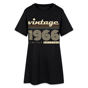Vintage 1966 Jahrgang Retro Geburtstagsgeschenk - Frauen T-Shirt-Kleid - Schwarz - Vorne