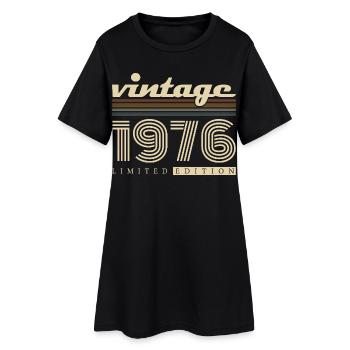 Vintage, 1976, Vintage Retro, Cadeau d’anniversaire - Robe T-shirt Femme - noir - Devant