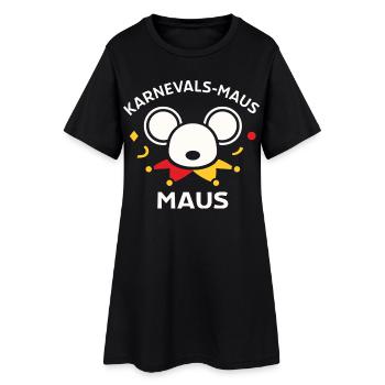 Karnevalsmaus Süßes Faschings-Motiv Geschenk - Frauen T-Shirt-Kleid - Schwarz - Vorne