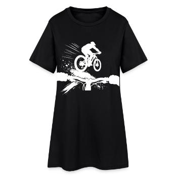 Downhill MTB POV Perspektive Mountainbike Geschenk - Frauen T-Shirt-Kleid - Schwarz - Vorne