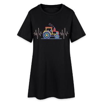 Tracteur Heartbeat - Agriculture ECG pour agriculteurs - Robe T-shirt Femme - noir - Devant