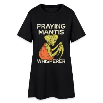 Mantide im Gebet – Flüsterer - Frauen T-Shirt-Kleid - Schwarz - Vorne