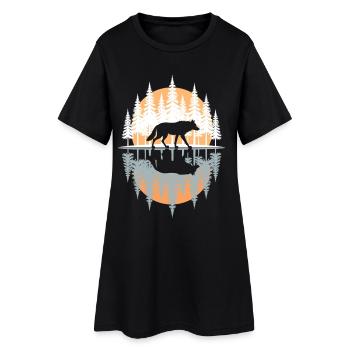 Loup, Forêt, Nature, Nature sauvage, Extérieur, Animal - Robe T-shirt Femme - noir - Devant