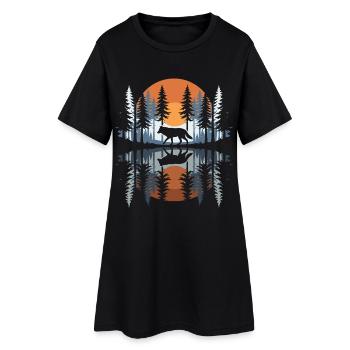 Loup, Forêt, Nature, Nature sauvage, Extérieur, Animal - Robe T-shirt Femme - noir - Devant