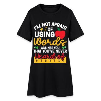 Équipe d’ELA Fournitures scolaires Professeur d’anglais - Robe T-shirt Femme - noir - Devant