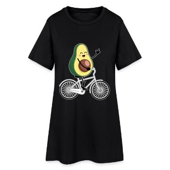 Funny Mountain Biker Avocado - Women’s T-Shirt Dress - black - Front