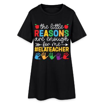 Professeur d’anglais langue langue Équipe d’ELA Professeur d’ELA - Robe T-shirt Femme - noir - Devant