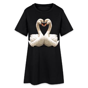 Swan Heart Silhouette - Women’s T-Shirt Dress - black - Front