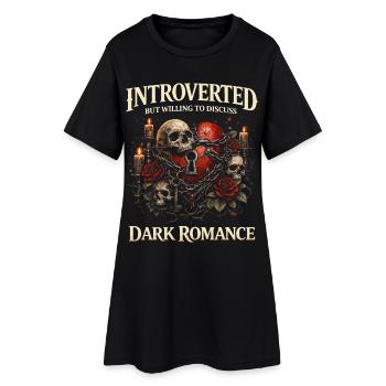 Introverti mais prêt à discuter de romance sombre - Robe T-shirt Femme - noir - Devant